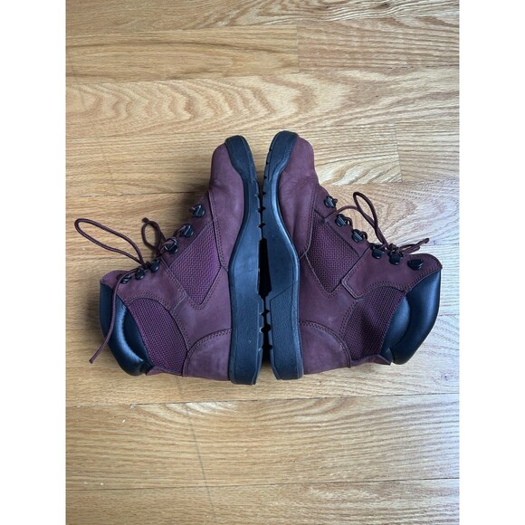Timberland Waterproof Field Boot Burgundy Nubuck Men's Boots A1A2X - Picture 3 of 9